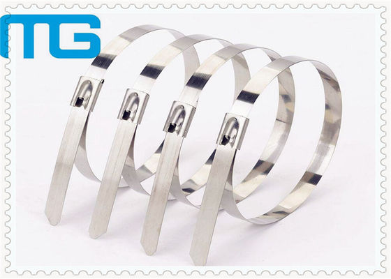 Trung Quốc Naked Cable Accessories Ball Lock Stainless Steel Cable Ties 4.6 X 450mm nhà cung cấp