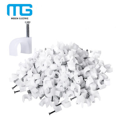 Trung Quốc 200 Pack Nail In Cable Clips / Cat6 Circle Cable Nails Tack Clips 7mm White nhà cung cấp